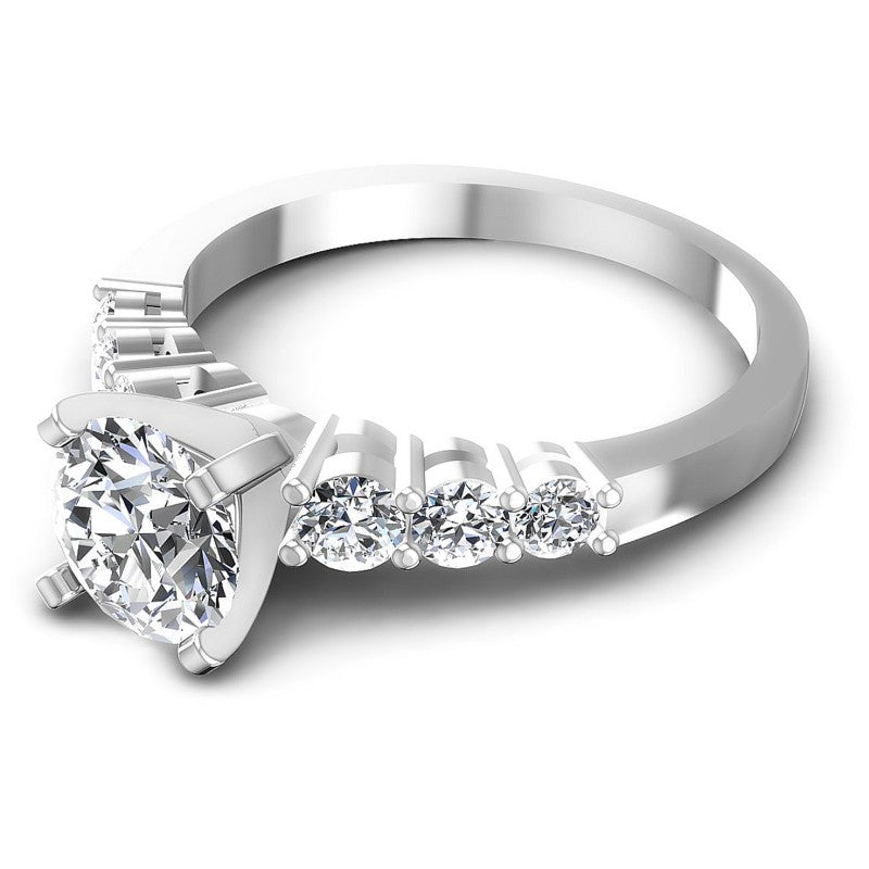 Round Diamonds 0.90CT Engagement Ring in 14KT Rose Gold