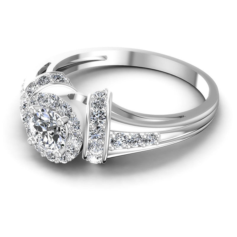 Round Diamonds 0.75CT Halo Ring in 14KT Rose Gold