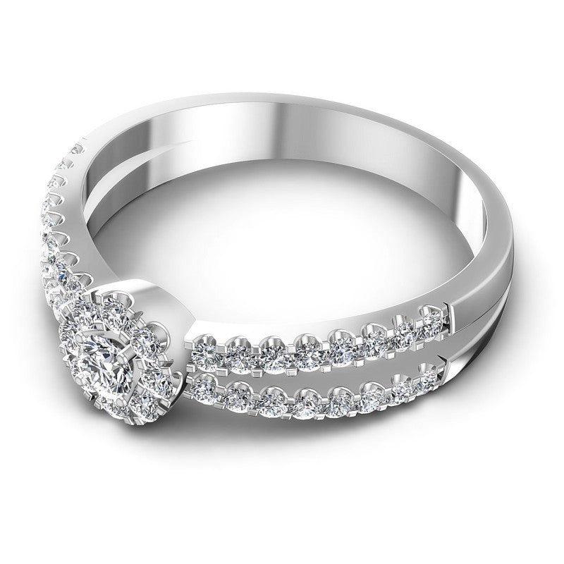 Round Diamonds 0.60CT Halo Ring in 14KT Rose Gold