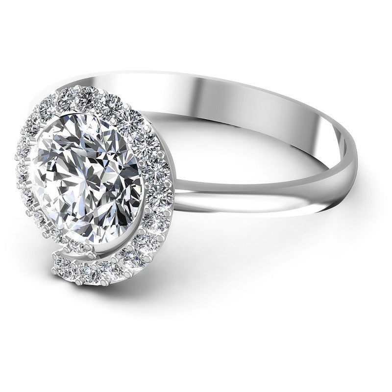 Round Diamonds 0.65CT Halo Ring in 14KT Rose Gold