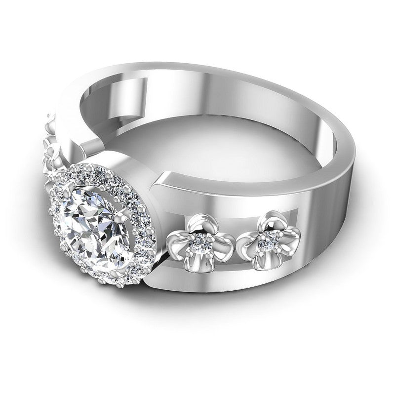 Round Diamonds 0.55CT Halo Ring in 14KT Rose Gold