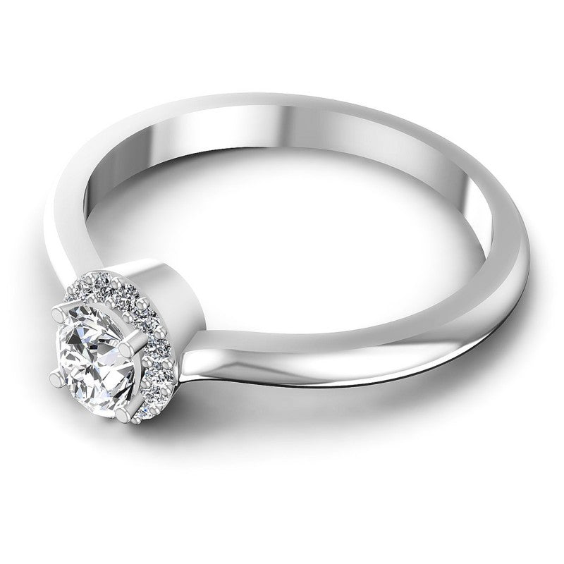 Round and Oval Diamonds 0.45CT Halo Ring in 14KT Rose Gold