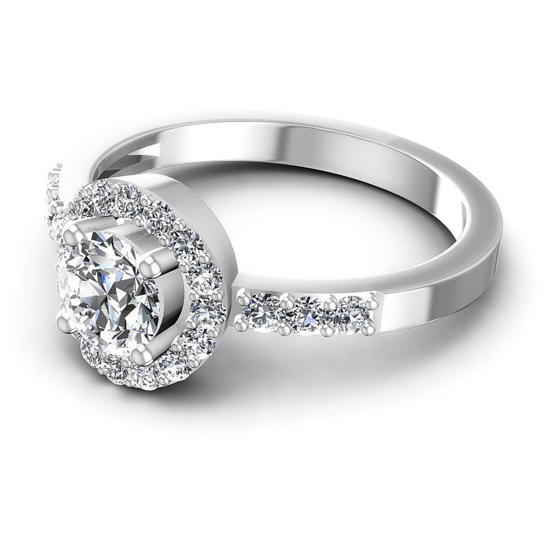 Round Diamonds 0.70CT Halo Ring in 14KT Rose Gold