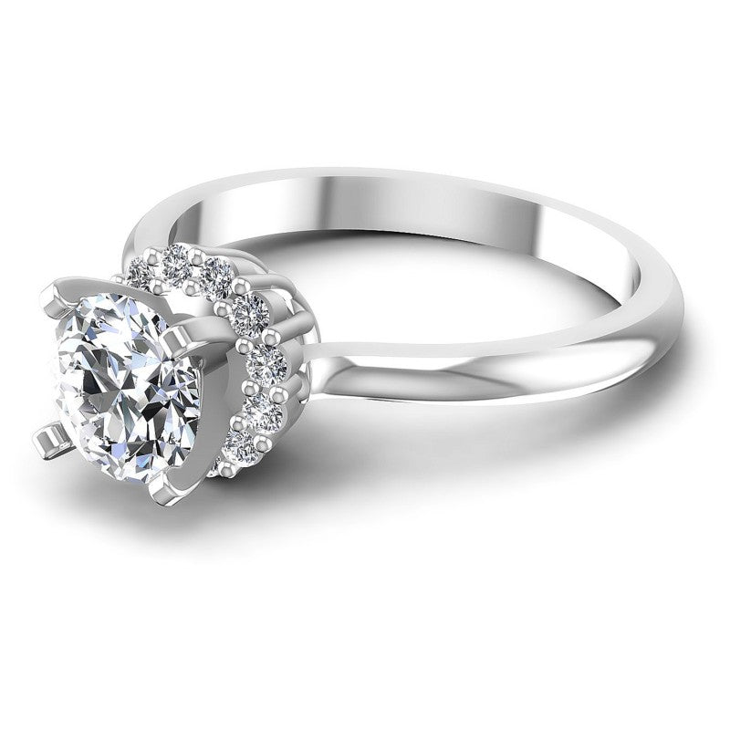 Round Diamonds 0.50CT Halo Ring in 14KT Rose Gold