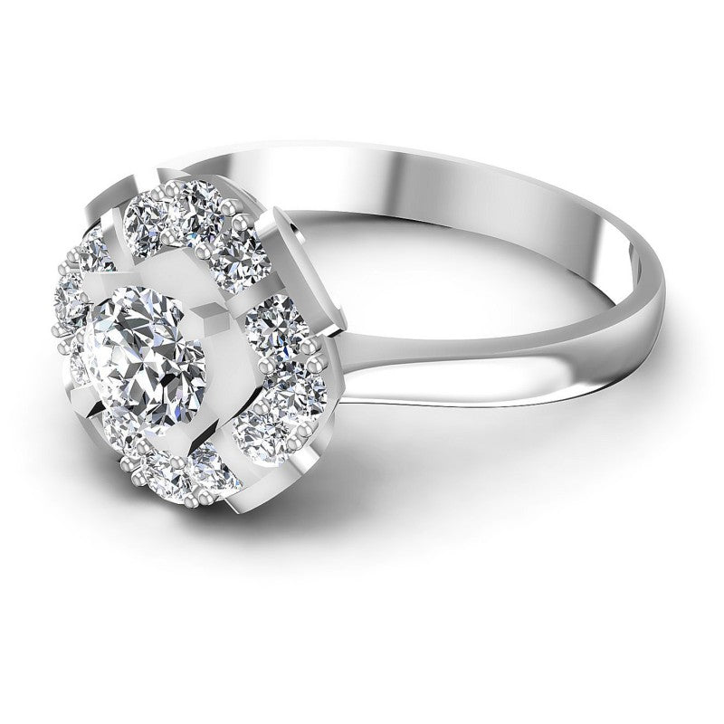 Round Diamonds 0.85CT Halo Ring in 14KT Rose Gold
