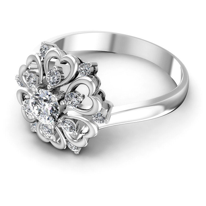 Round Diamonds 0.55CT Fashion Ring in 14KT Rose Gold