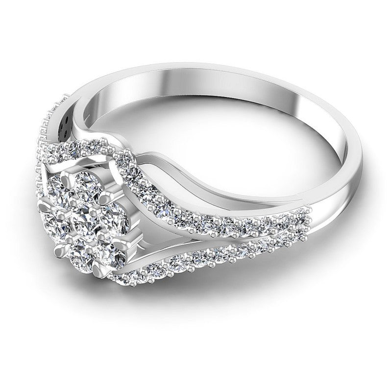 Round Diamonds 0.65CT Fashion Ring in 14KT Rose Gold
