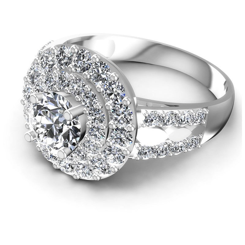 Round Diamonds 1.60CT Halo Ring in 14KT Rose Gold