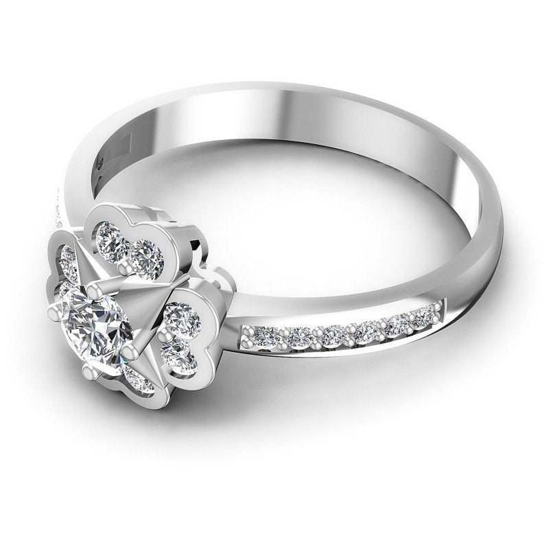 Round Diamonds 0.60CT Fashion Ring in 14KT Rose Gold
