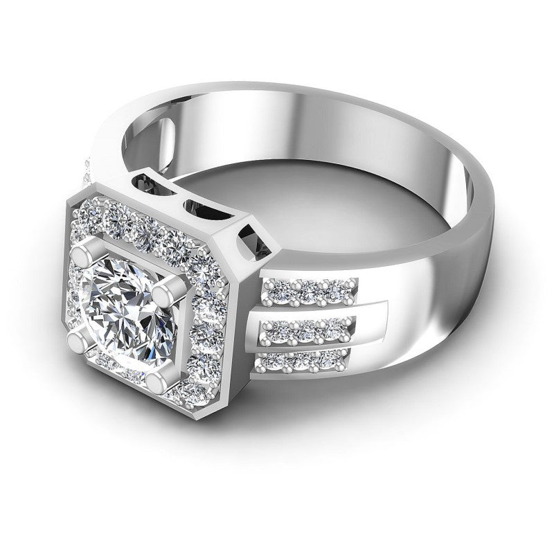Round Diamonds 0.80CT Halo Ring in 14KT Rose Gold