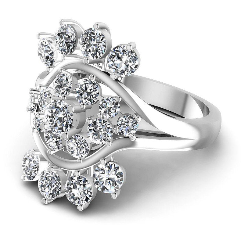 Round Diamonds 1.65CT Fashion Ring in 14KT Rose Gold