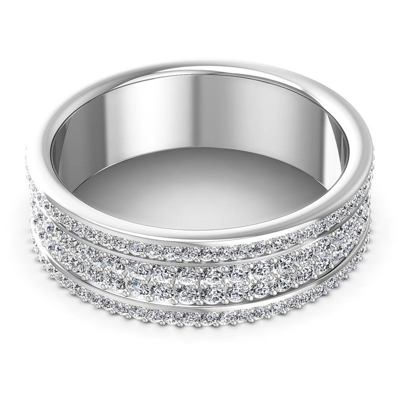 Precious Round Diamonds 2.10CT Eternity Ring