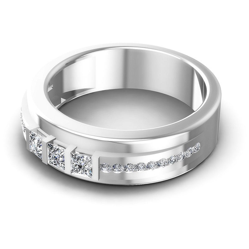 Spectacular Princess and Round Diamonds 0.45CT Diamonds Wedding Band