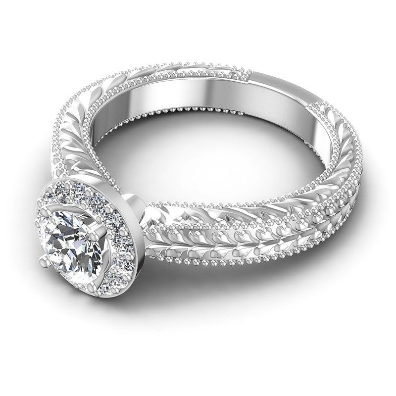 Round Diamonds 0.55CT Antique Ring in 14KT Rose Gold