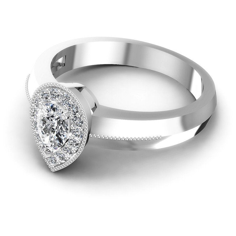 Round and Pear Diamonds 0.50CT Antique Ring in 14KT Rose Gold