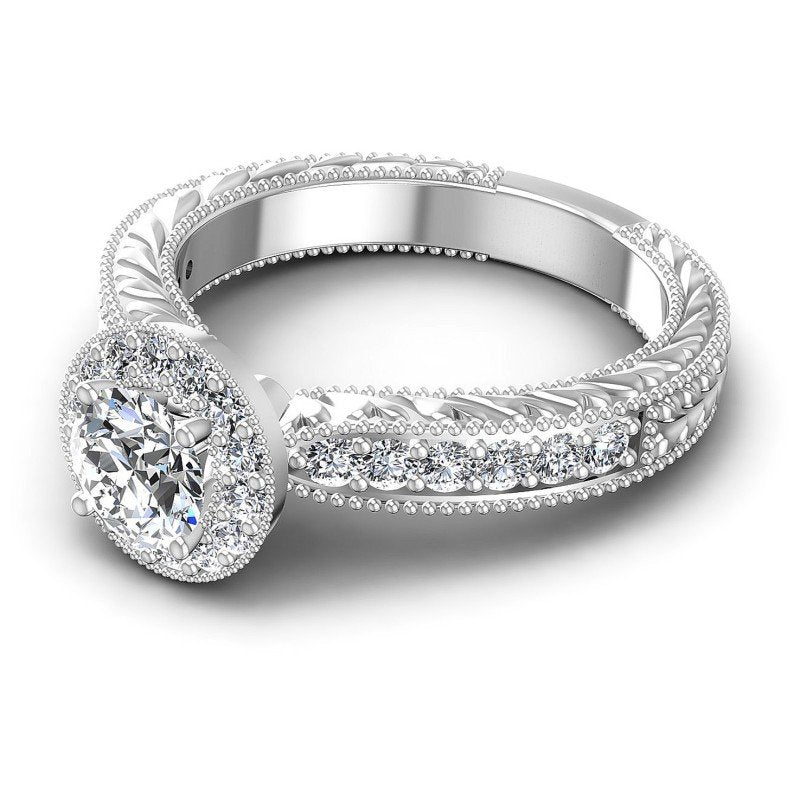 Round Diamonds 0.55CT Antique Ring in 14KT Rose Gold