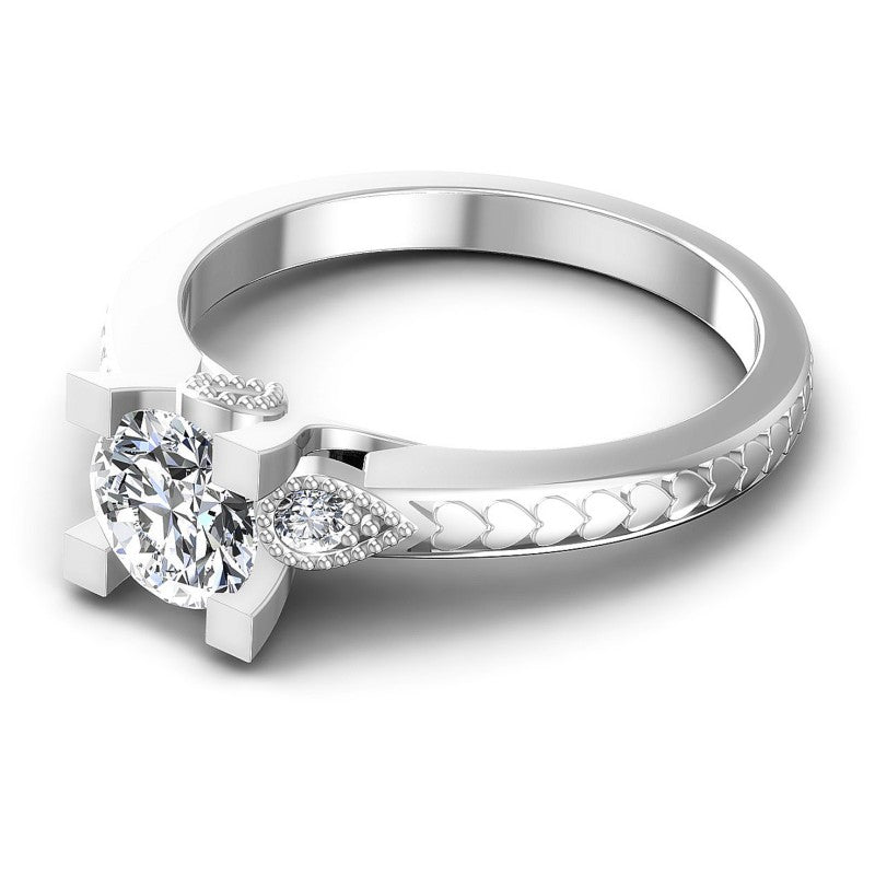 Round Diamonds 0.45CT Antique Ring in 14KT Rose Gold
