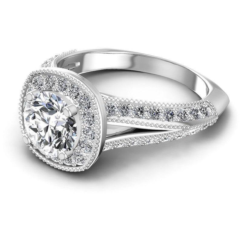 Round Diamonds 1.10CT Antique Ring in 14KT Rose Gold