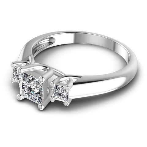 Princess Diamonds 0.75CT Three Stone Ring in 14KT Rose Gold