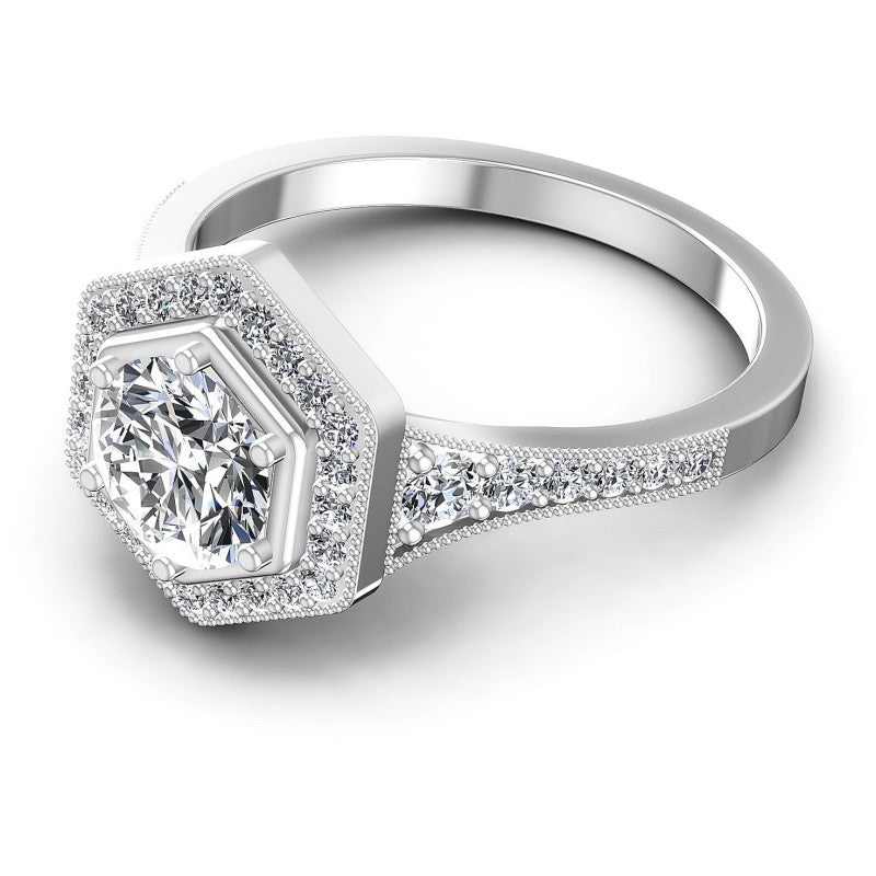 Round Diamonds 0.85CT Antique Ring in 14KT Rose Gold
