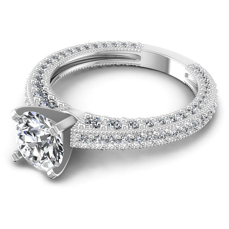 Round Diamonds 1.65CT Antique Ring in 14KT Rose Gold