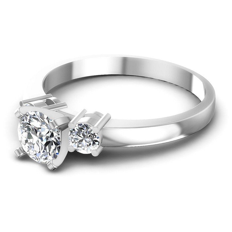 Round Diamonds 0.70CT Three Stone Ring in 14KT Rose Gold
