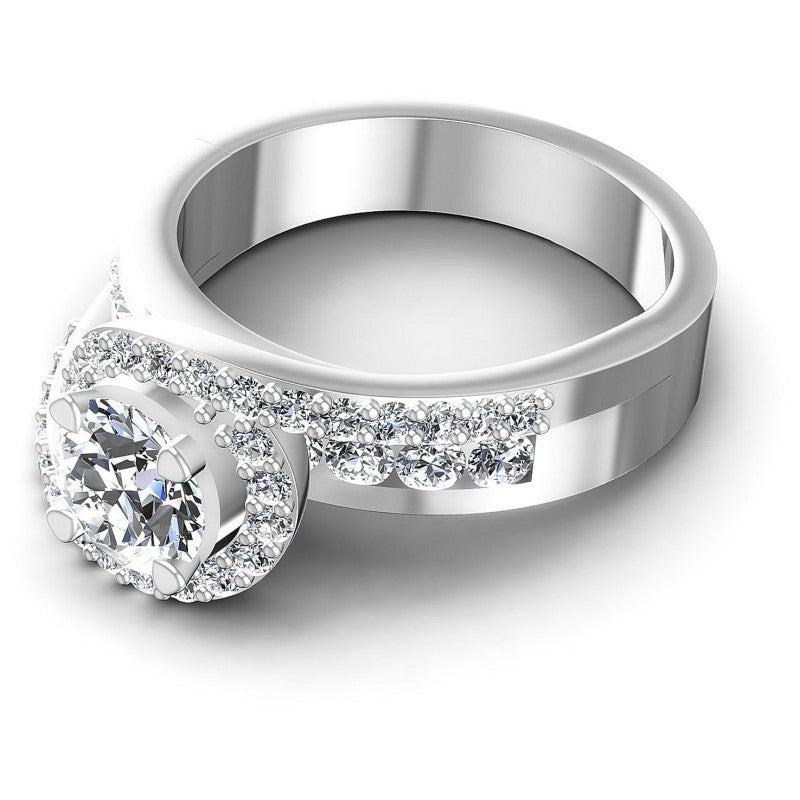 Round Diamonds 1.05CT Engagement Ring in 14KT Rose Gold