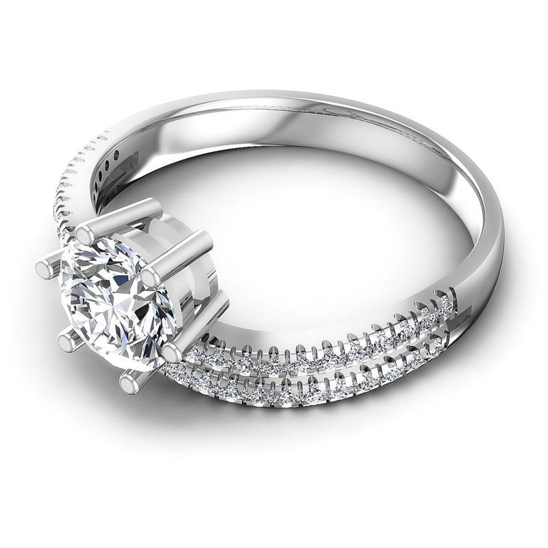Round Diamonds 0.65CT Engagement Ring in 14KT Rose Gold