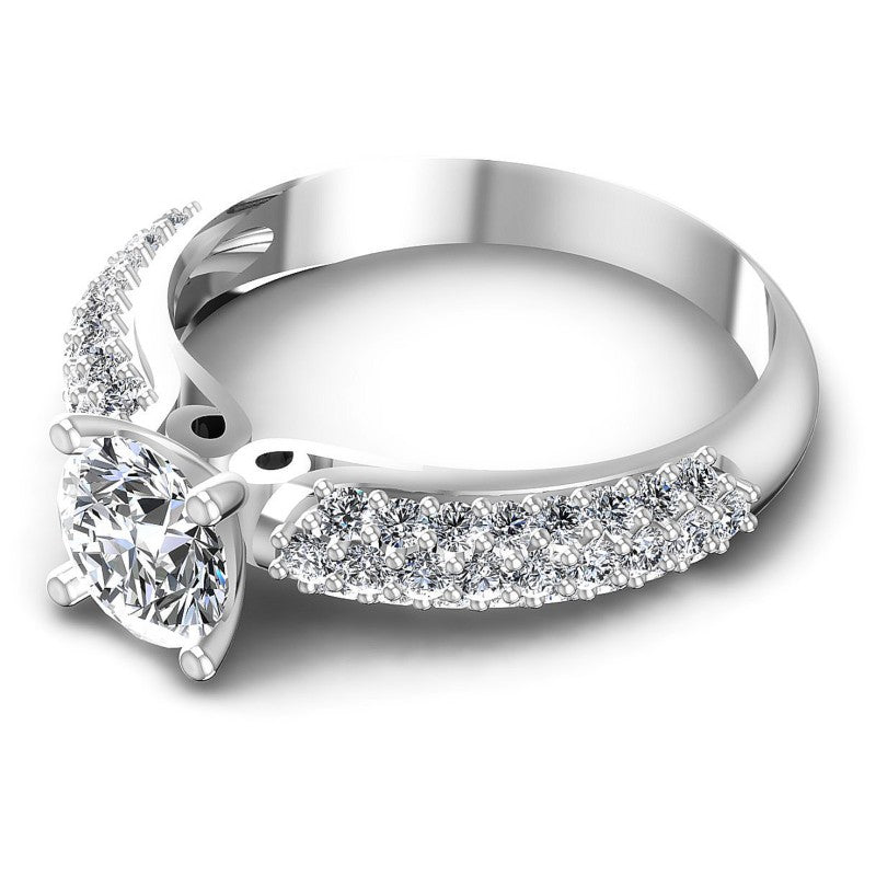 Round Diamonds 0.95CT Engagement Ring in 14KT Rose Gold
