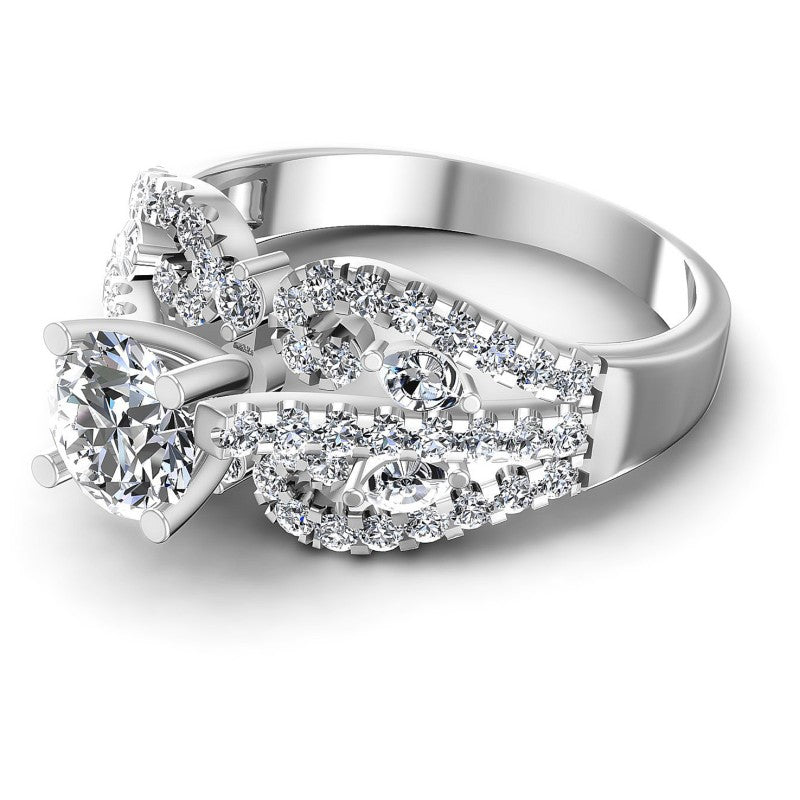 Round and Marquise Diamonds 1.25CT Engagement Ring in 14KT Rose Gold