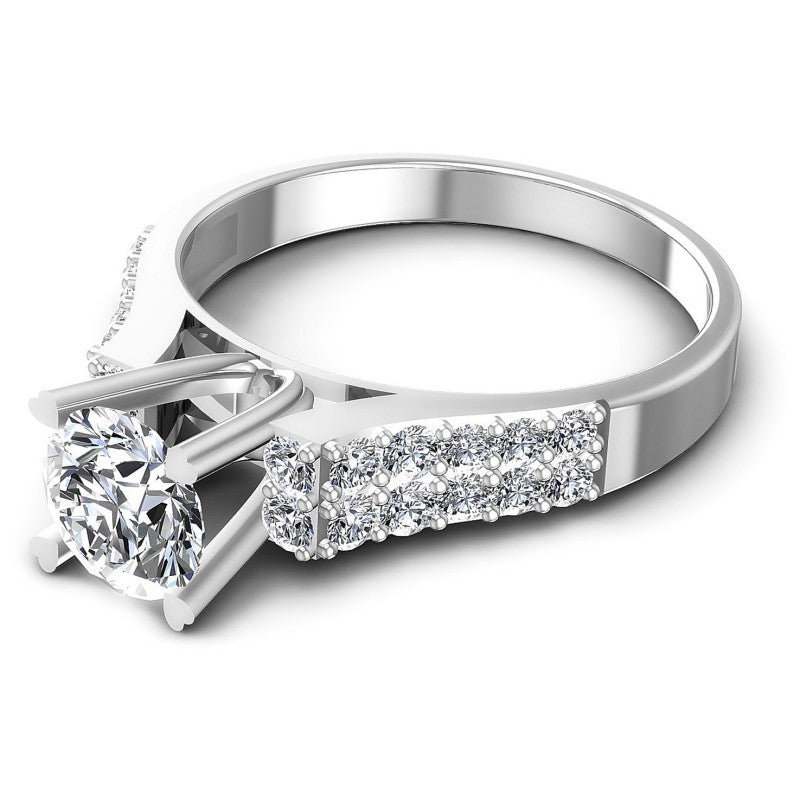 Round Diamonds 0.90CT Engagement Ring in 14KT Rose Gold