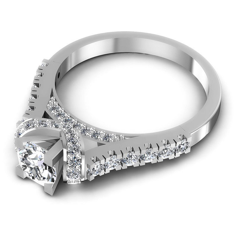 Round Diamonds 0.90CT Engagement Ring in 14KT Rose Gold