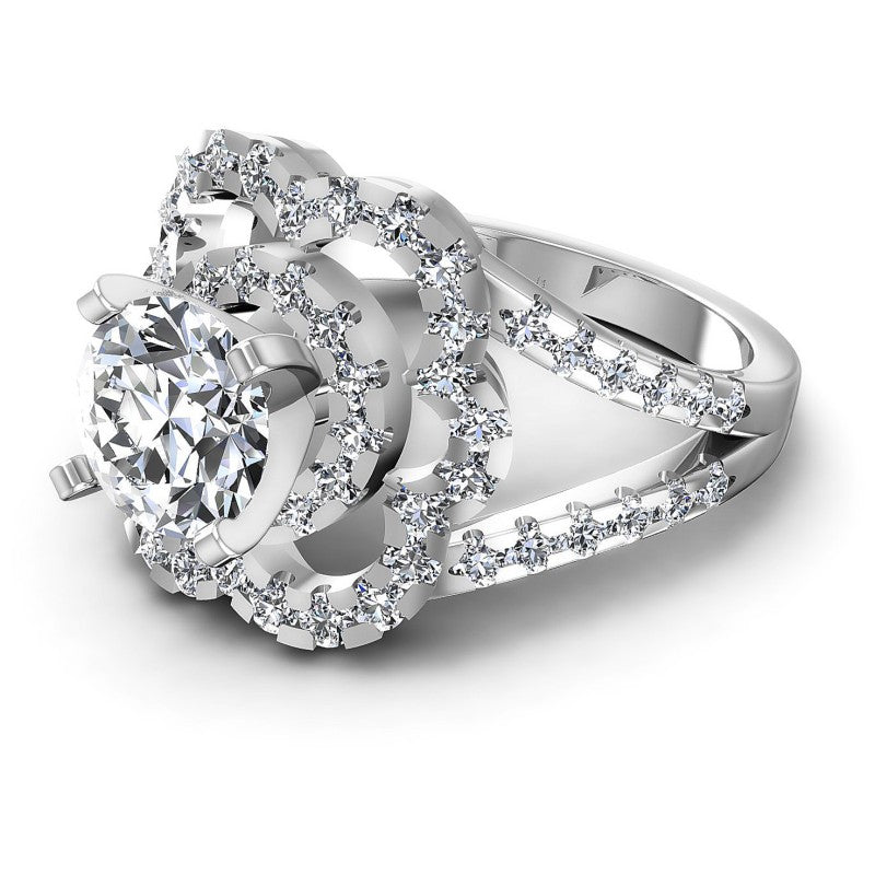 Round Diamonds 1.30CT Engagement Ring in 14KT Rose Gold