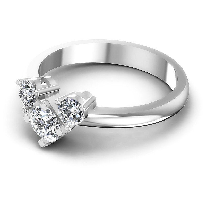 Round Diamonds 0.45CT Three Stone Ring in 14KT Rose Gold