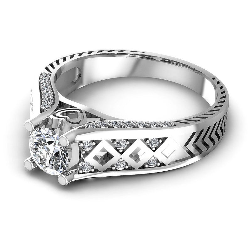 Round Diamonds 0.55CT Engagement Ring in 14KT Rose Gold