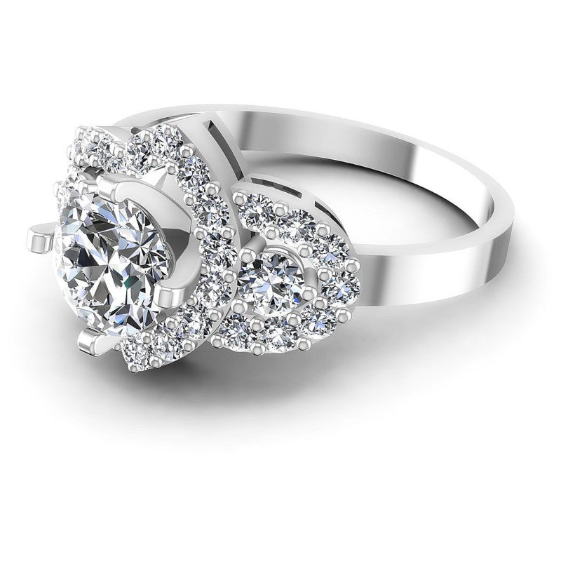 Round Diamonds 1.20CT Engagement Ring in 14KT Rose Gold