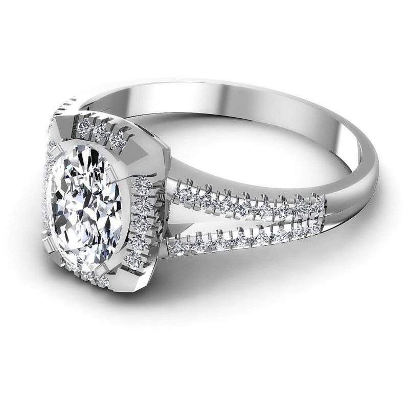 Round and Oval Diamonds 0.60CT Engagement Ring in 14KT Rose Gold