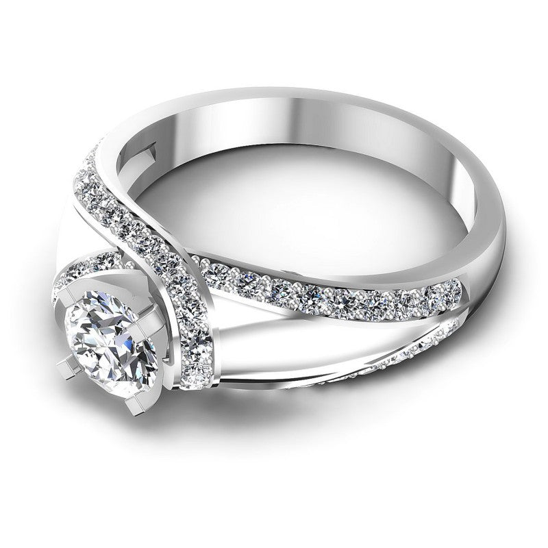 Round Diamonds 1.05CT Engagement Ring in 14KT Rose Gold