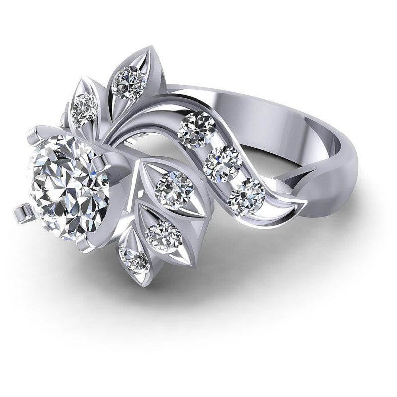 Round Diamonds 1.05CT Engagement Ring in 14KT Rose Gold