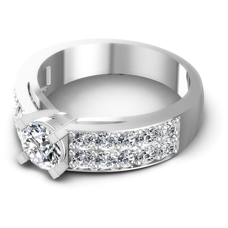 Round Diamonds 1.05CT Engagement Ring in 14KT Rose Gold