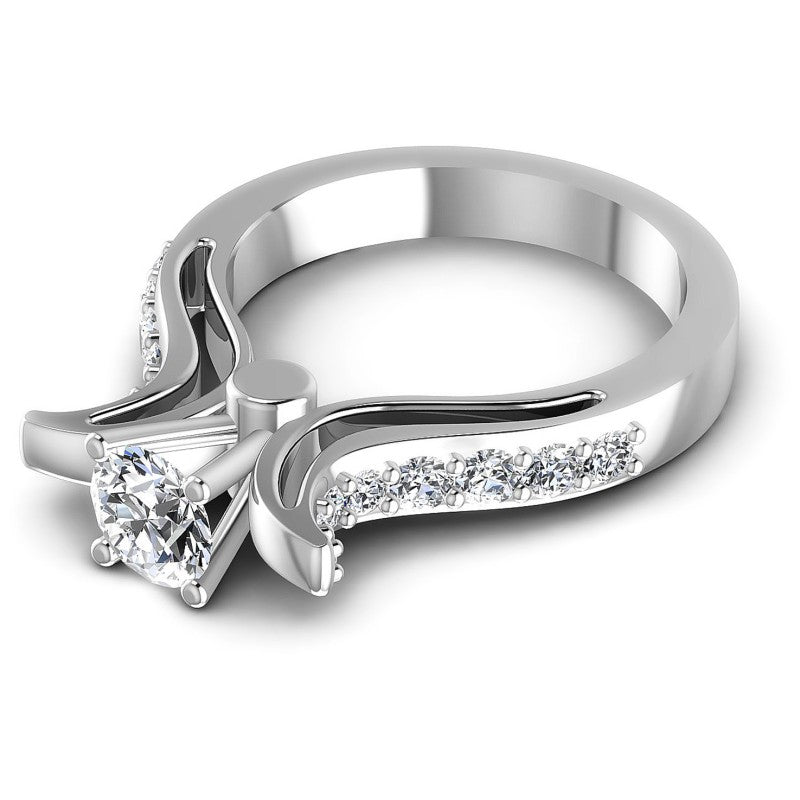 Round Diamonds 0.80CT Engagement Ring in 14KT Rose Gold