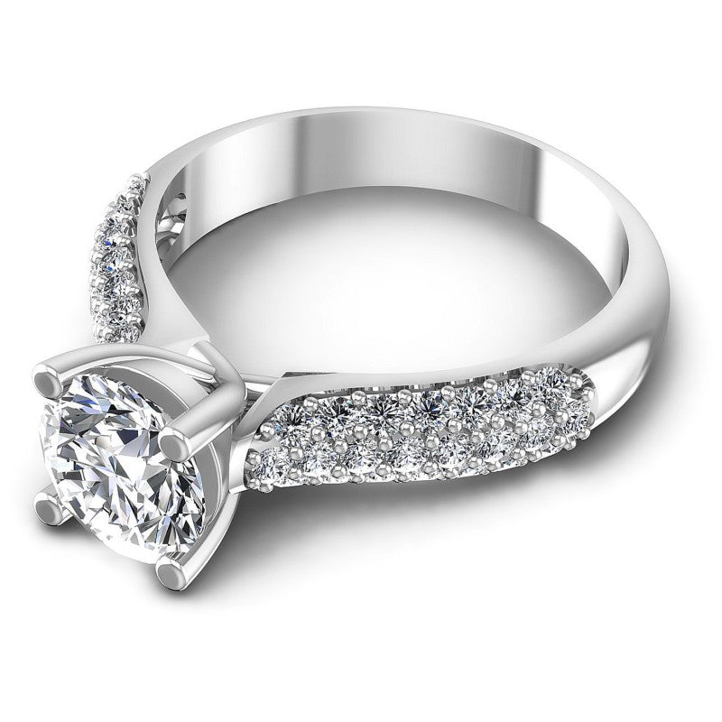Round Diamonds 0.80CT Engagement Ring in 14KT Rose Gold