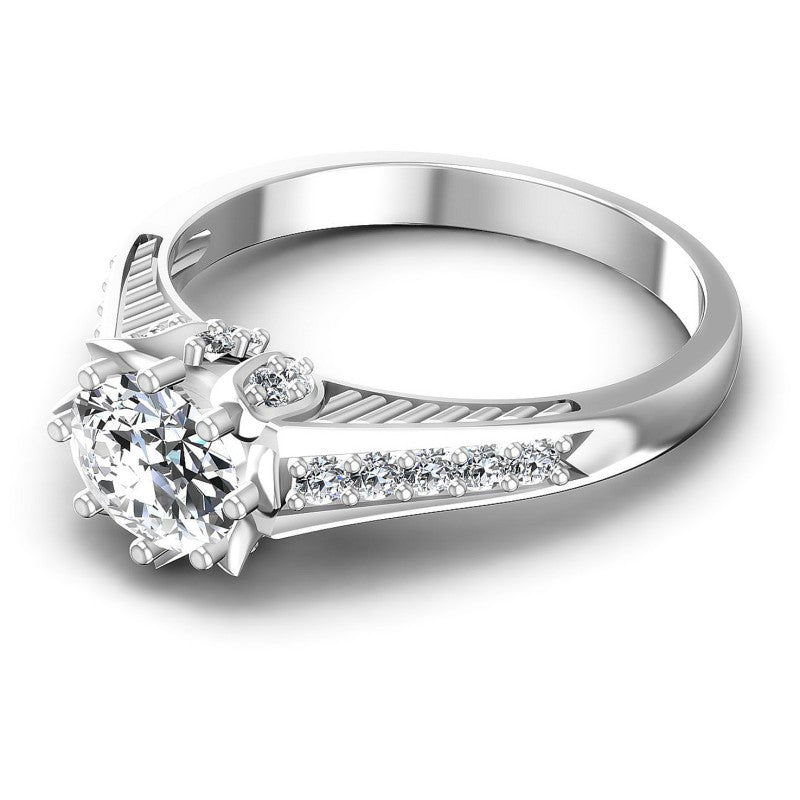 Round and Oval Diamonds 0.70CT Engagement Ring in 14KT Rose Gold