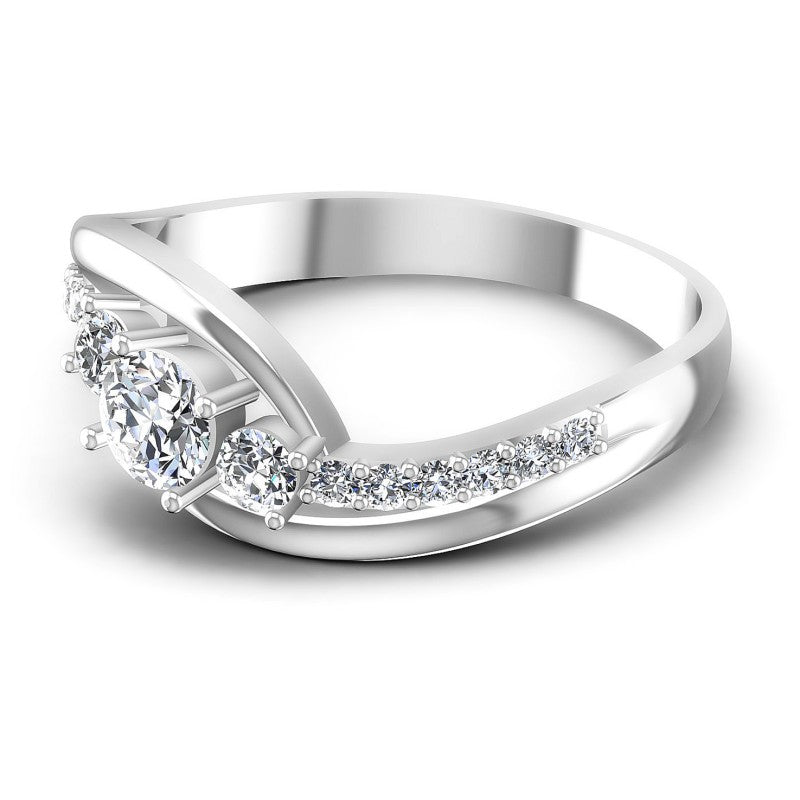 Round Diamonds 0.55CT Three Stone Ring in 14KT Rose Gold