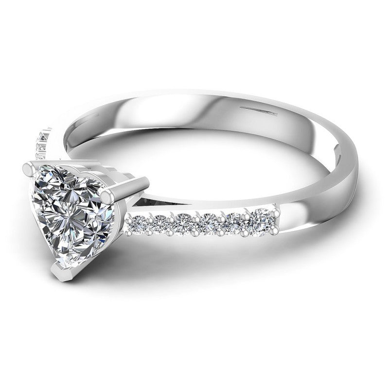 Round and Heart Diamonds 0.55CT Engagement Ring in 14KT Rose Gold