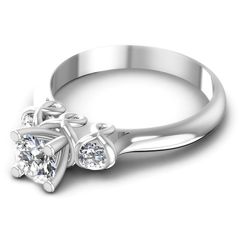 Round Diamonds 0.55CT Three Stone Ring in 14KT Rose Gold