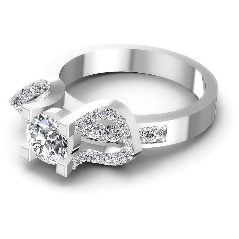 Round Diamonds 0.90CT Engagement Ring in 14KT Rose Gold