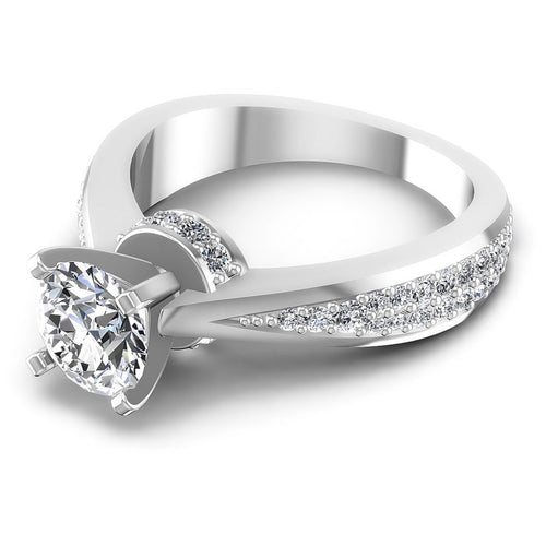 Round Diamonds 0.95CT Engagement Ring in 14KT Rose Gold