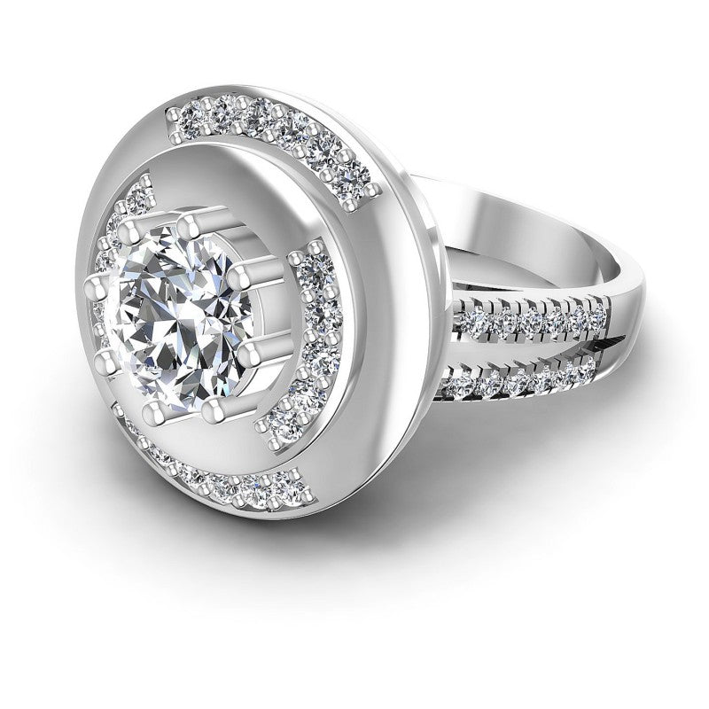 Round Diamonds 0.95CT Engagement Ring in 14KT Rose Gold