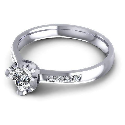 1.85CT Princess And Round  Cut Diamonds Engagement Rings